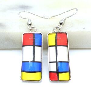 Classic Mondrian Framed Art Print Painting Ea… purple